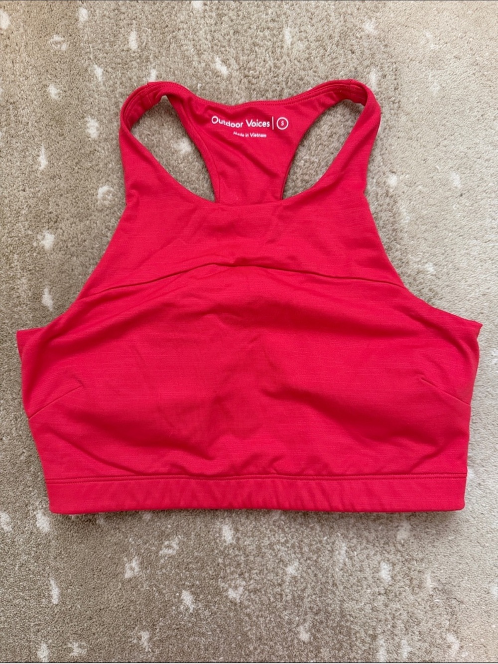 Outdoor Voices Red Racerback High-Neck Sports Bra/Tank